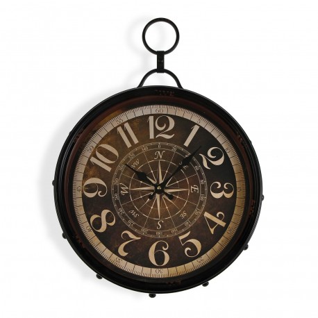 RELOJ PARED METAL BROWN